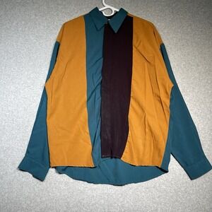 Vintage JB for Men Colorblock‎ Shirt Trinity Fashion USA Made Rayon 90s L